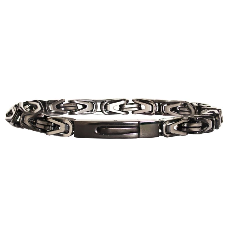 Armband Schwarz/Silber Edelstahl