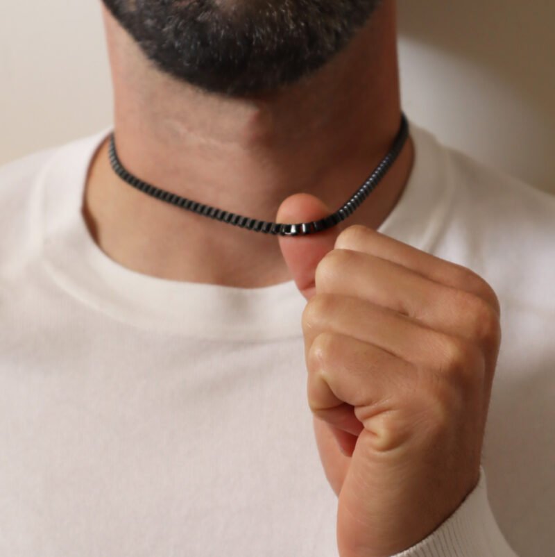 Ketting Zwart Roestvrij Staal - Afbeelding 2
